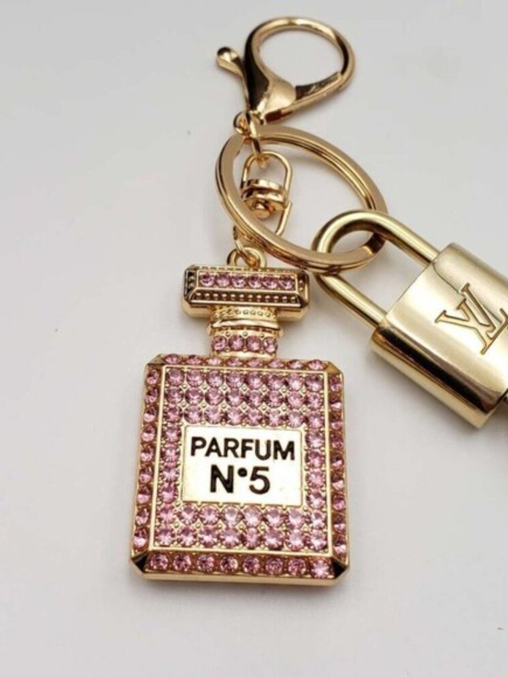 Louis Vuitton Gold Lock 🔑 Authentic LV Padlock + Bag Unbranded N5 Bottle Charm - Picture 2 of 9